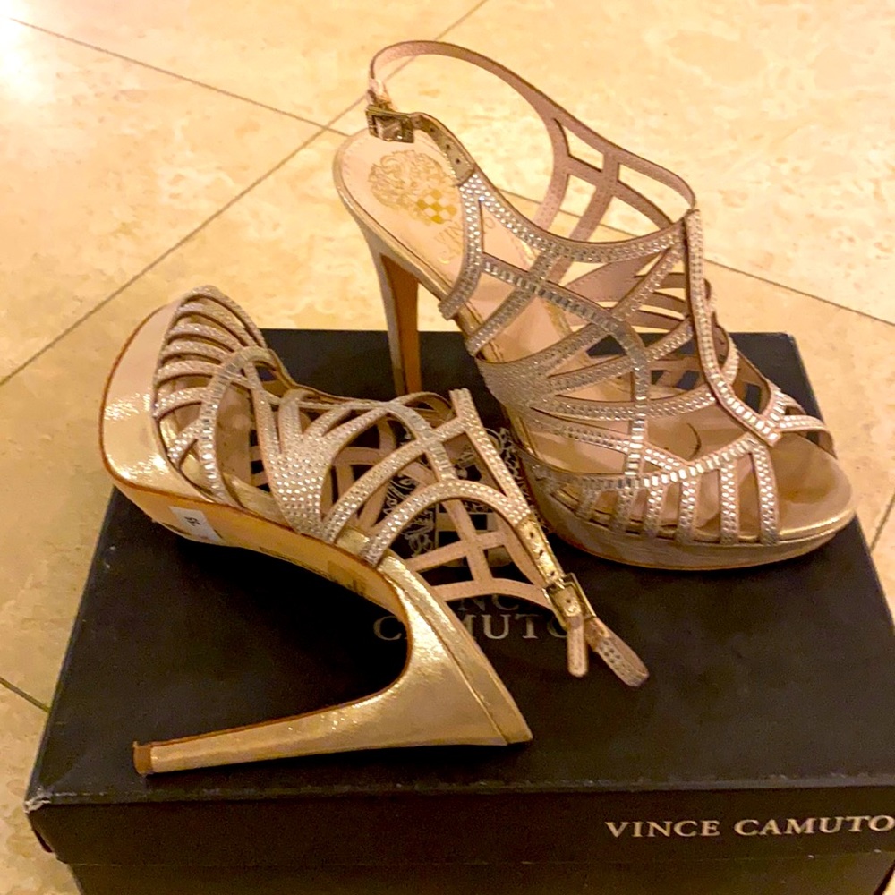 Gold cage heels